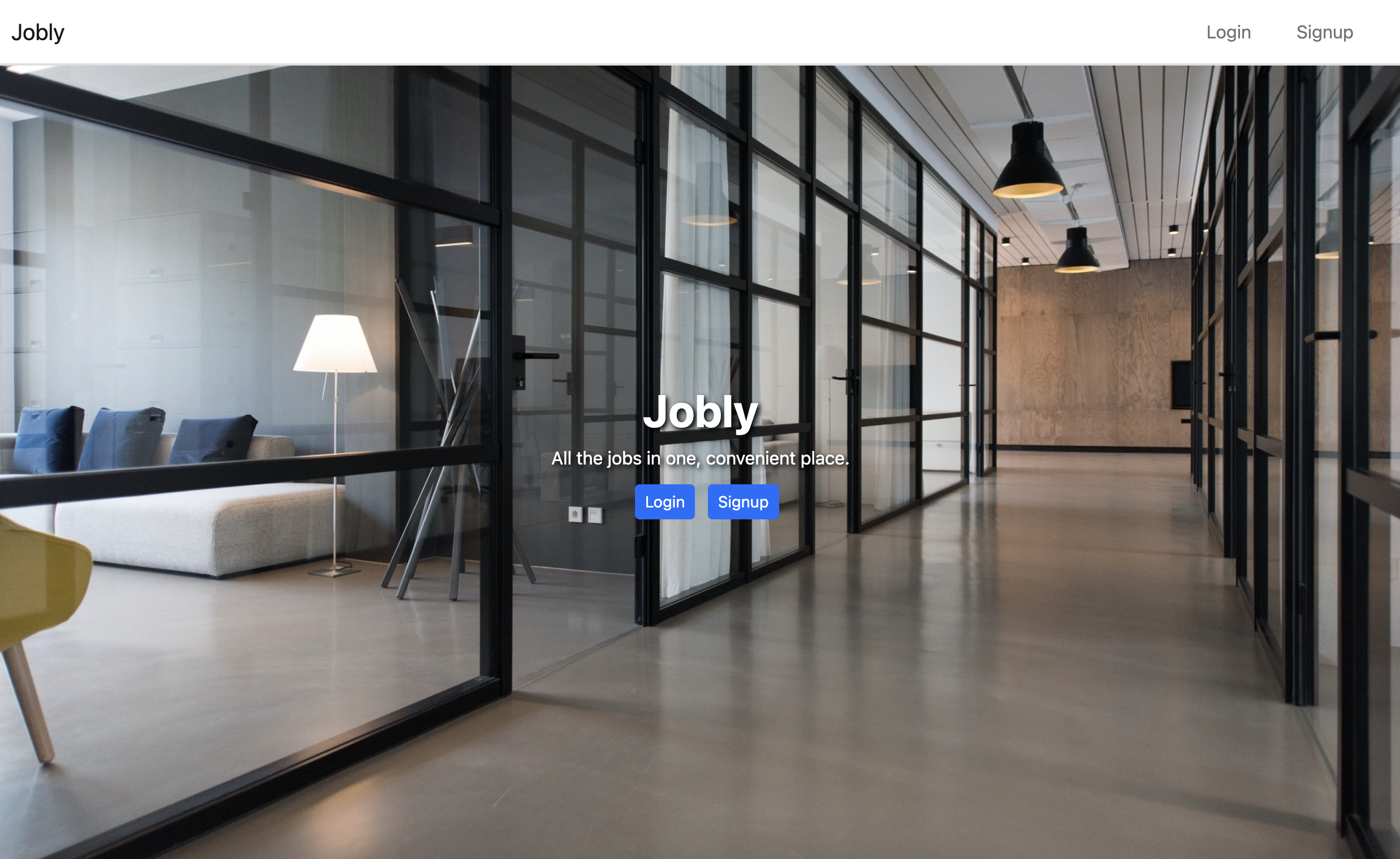 Jobly homepage